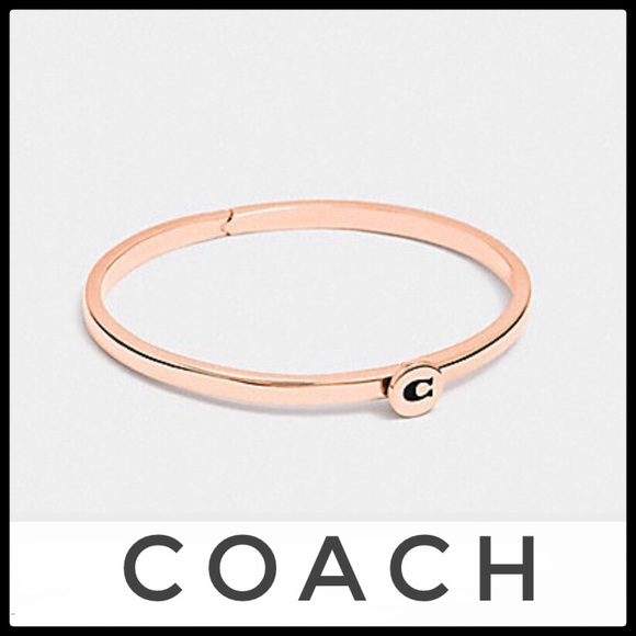 NWT Coach Signature Rose Gold Bangle Bracelet - Picture 1 of 8